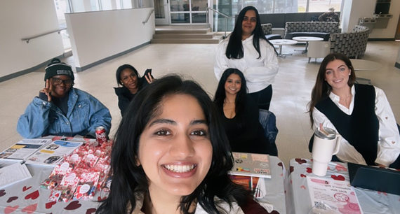 table of resources at self-care event